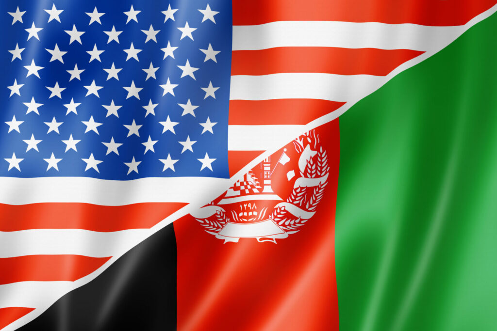 United States and Afghanistan flags